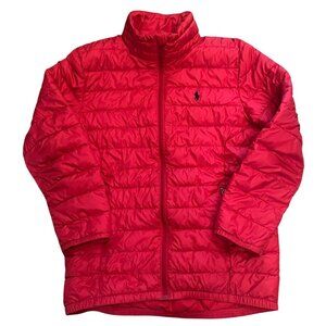 POLO Ralph Lauren Kids M (10‎ / 12) Red Puffer Jacket Coat Lightweight High Neck